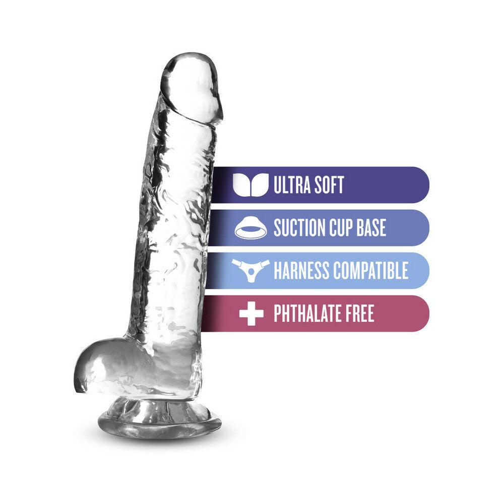 Blush Naturally Yours Crystalline 7 in. Dildo with Balls & Suction Cup Diamond