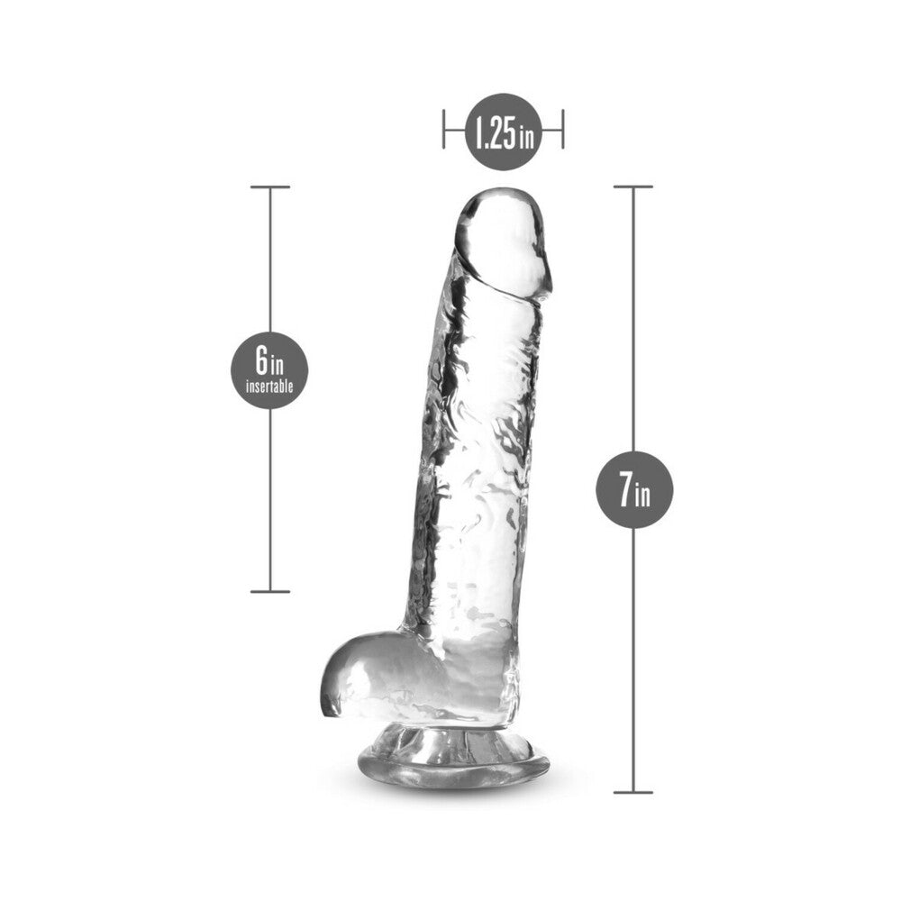 Blush Naturally Yours Crystalline 7 in. Dildo with Balls & Suction Cup Diamond