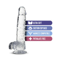 Blush Naturally Yours Crystalline 6 in. Dildo with Balls & Suction Cup Diamond