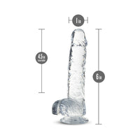 Blush Naturally Yours Crystalline 6 in. Dildo with Balls & Suction Cup Diamond