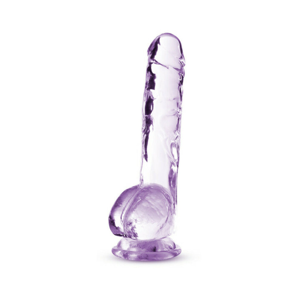 Blush Naturally Yours Crystalline 8 in. Dildo with Balls & Suction Cup Amethyst