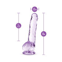 Blush Naturally Yours Crystalline 8 in. Dildo with Balls & Suction Cup Amethyst