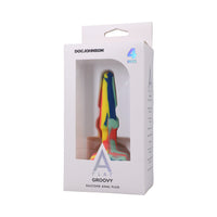 A-Play Groovy Silicone Anal Plug 4 in. Multi-Colored, Yellow