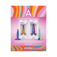 A-Play Groovy Silicone Anal Plug 4 in. Multi-Colored, Yellow