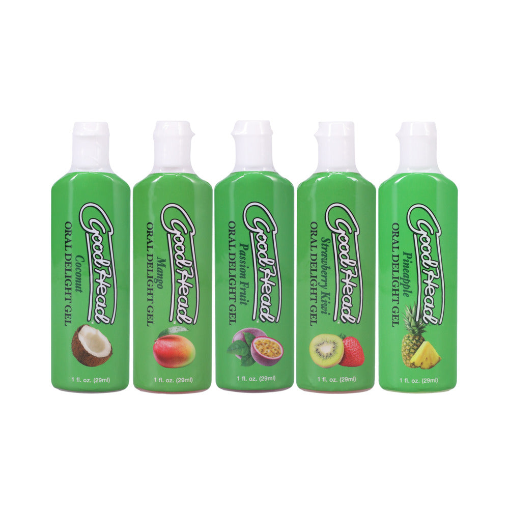 GoodHead Oral Delight Gel Tropical Fruits 5 Pack 1 oz. Pineapple, Passion Fruit, Mango, Coconut, Strawberry Kiwi