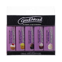 GoodHead Oral Delight Gel Cupcake 5 Pack 1 oz. Vanilla Cupcake, Devil's Food Cupcake, Strawberry Shortcake, Limoncello Cupcake, Red Velvet Cupcake