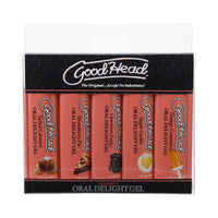 GoodHead Oral Delight Gel Dessert 5 Pack 1 oz. Orange Creamsicle, Salted Caramel, Strawberry Pie, Chocolate Fudge, Sugar Cookie (Vanilla)