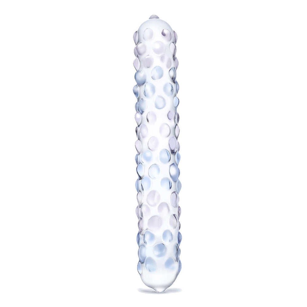 Glas 9 in. Purple Rose Nubby Glass Dildo