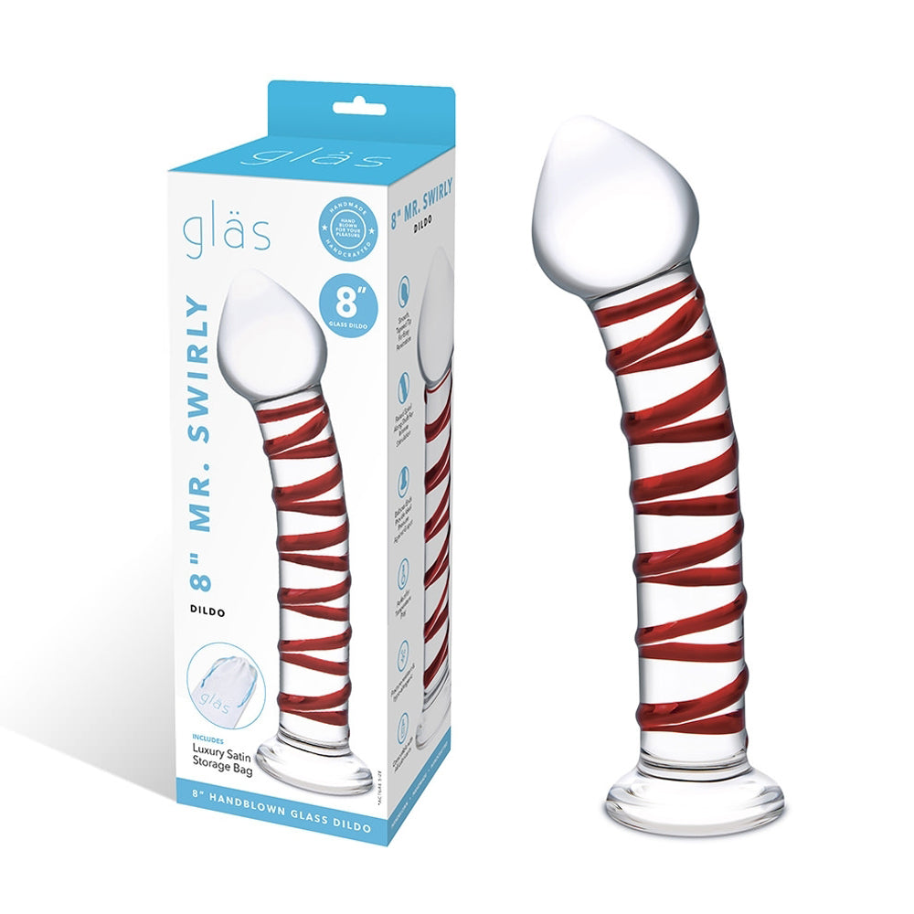 Glas 8 in. Mr. Swirly Glass Dildo