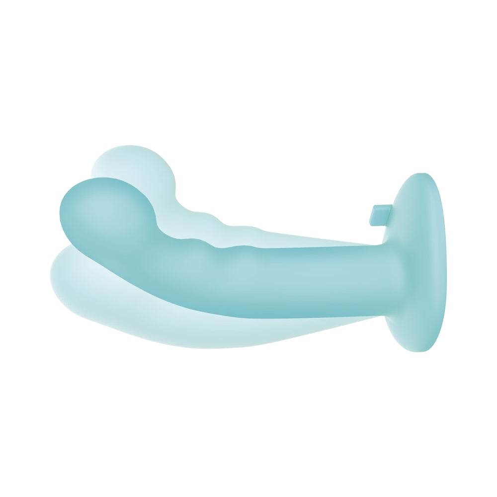 Pegasus 6 in. Ripple P-Spot / G-Spot Peg Rechargeable Remote-Controlled Silicone Dildo & Adjustable Harness Set Blue