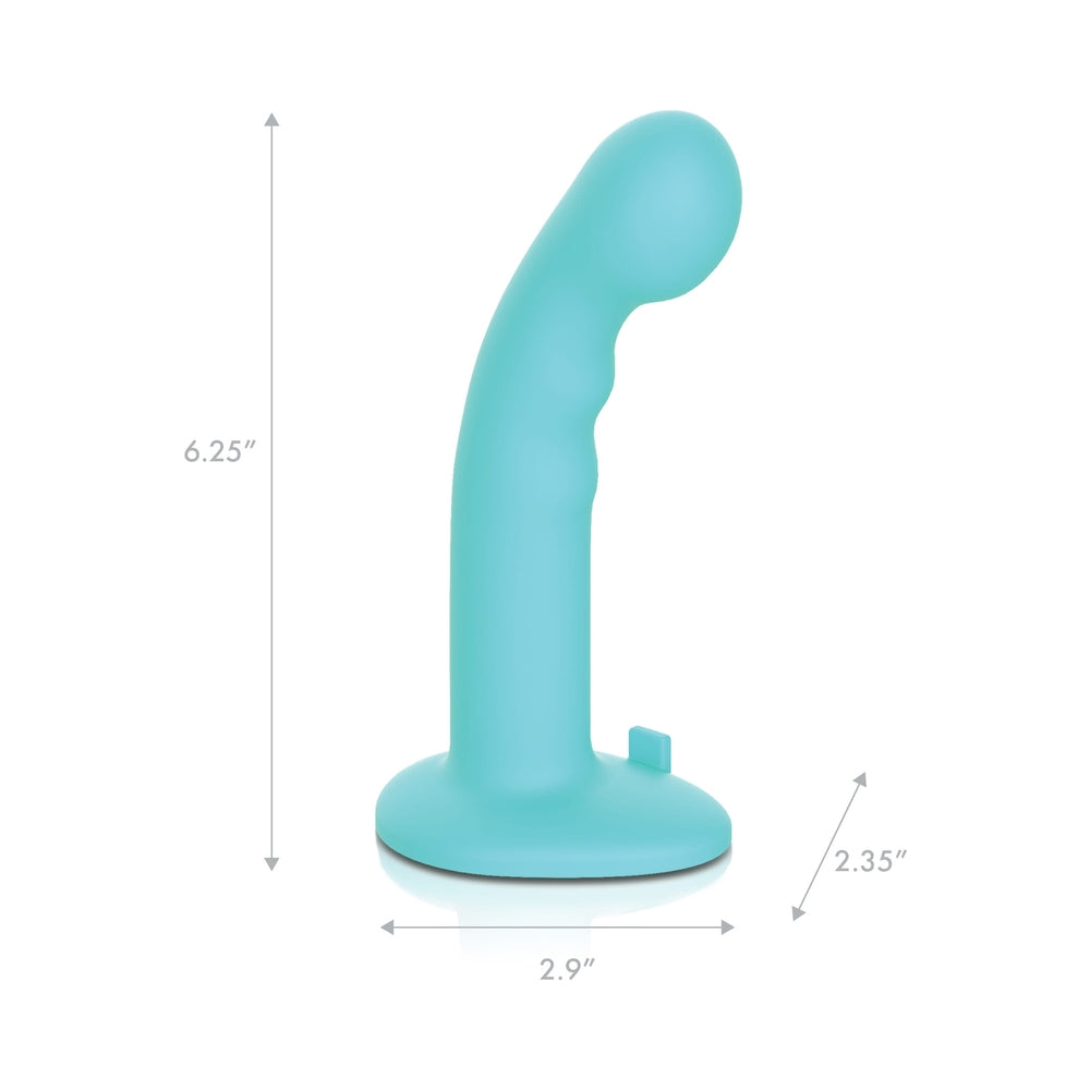 Pegasus 6 in. Ripple P-Spot / G-Spot Peg Rechargeable Remote-Controlled Silicone Dildo & Adjustable Harness Set Blue