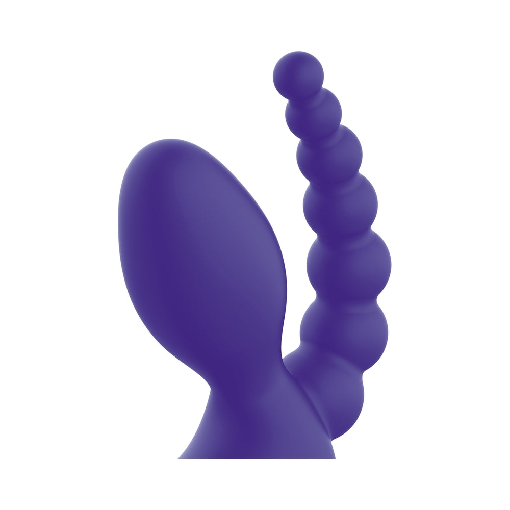 Pegasus 7 in. DP Strapless Strap-On Rechargeable Remote-Controlled Silicone Dual Entry Dildo Purple