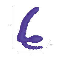 Pegasus 7 in. DP Strapless Strap-On Rechargeable Remote-Controlled Silicone Dual Entry Dildo Purple