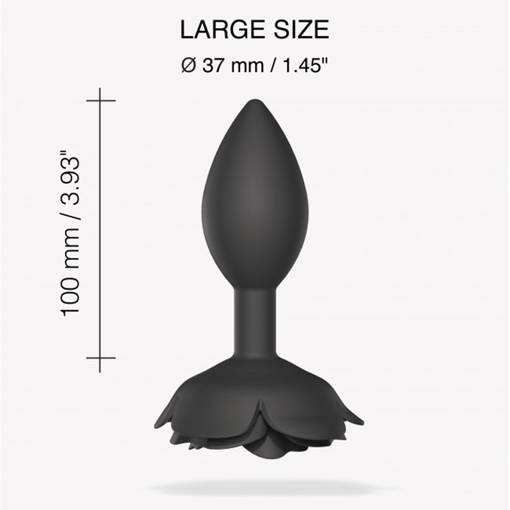 Love to Love Open Roses Silicone Anal Plug Black Onyx L