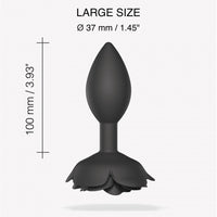 Love to Love Open Roses Silicone Anal Plug Black Onyx L