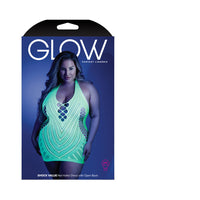 Fantasy Lingerie Glow Shock Value Halter Dress Neon Green Queen Size