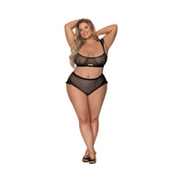 Magic Silk Girl Next Door Bralette & Panty Black Queen Size