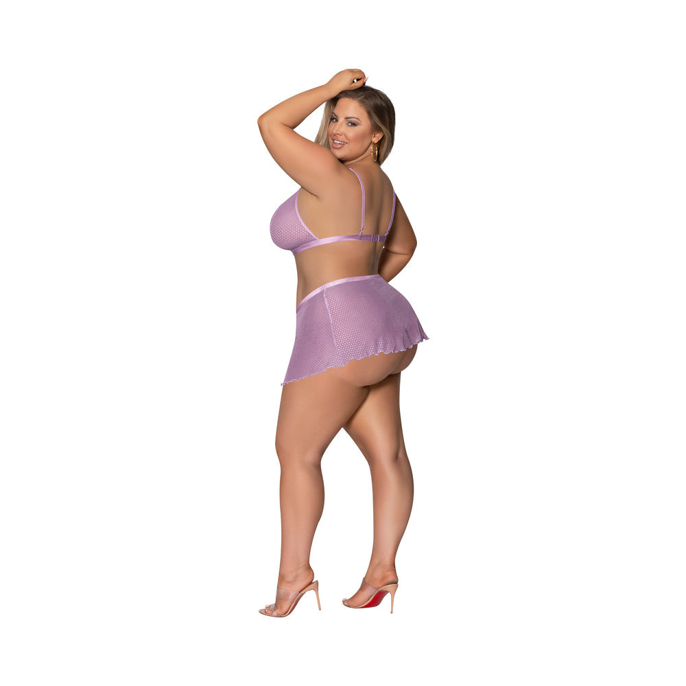 Magic Silk Girl Next Door Bralette With Skirt Lilac Queen Size
