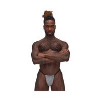 Male Power Sexagon Posing Strap Gray O/S