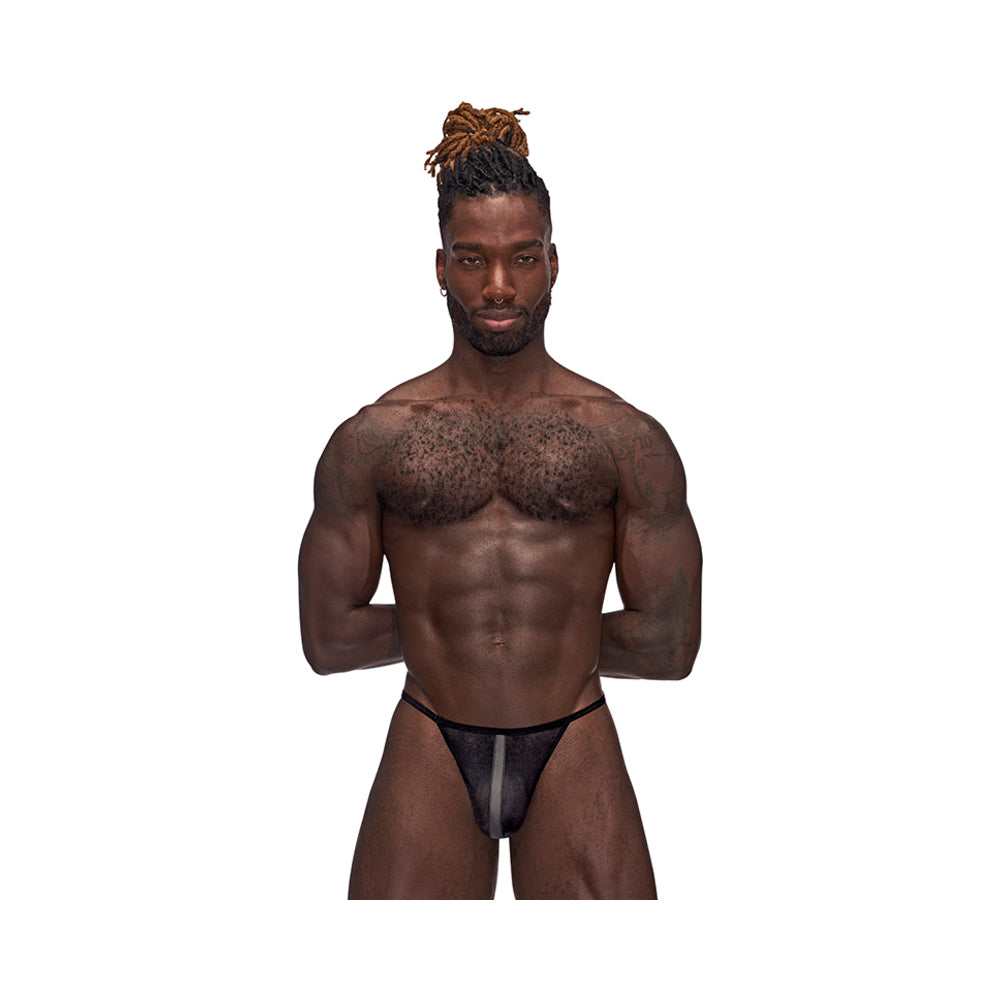Male Power Landing Strip Micro Thong Black S/M