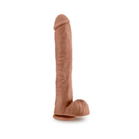 Blush Au Naturel Daddy 14 in. Posable Dual Density Dildo with Balls & Suction Cup Tan