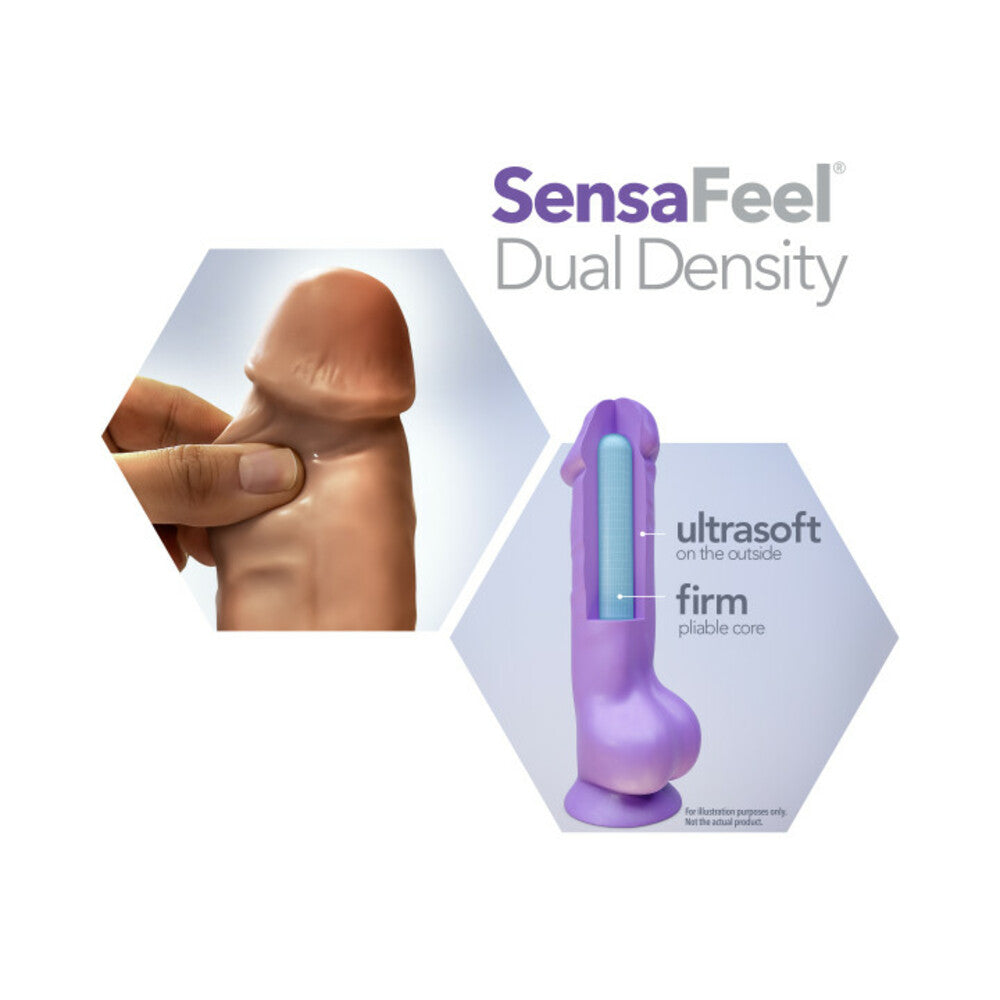 Blush Au Naturel Daddy 14 in. Posable Dual Density Dildo with Balls & Suction Cup Tan