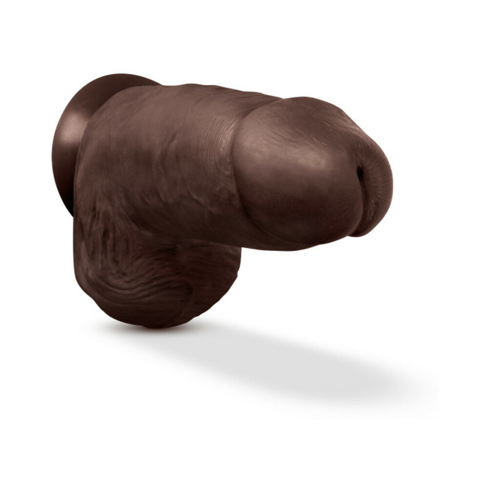 Blush Au Naturel Chub 10 in. Posable Dual Density Dildo with Balls & Suction Cup Brown