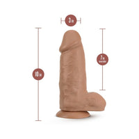 Blush Au Naturel Chub 10 in. Posable Dual Density Dildo with Balls & Suction Cup Tan