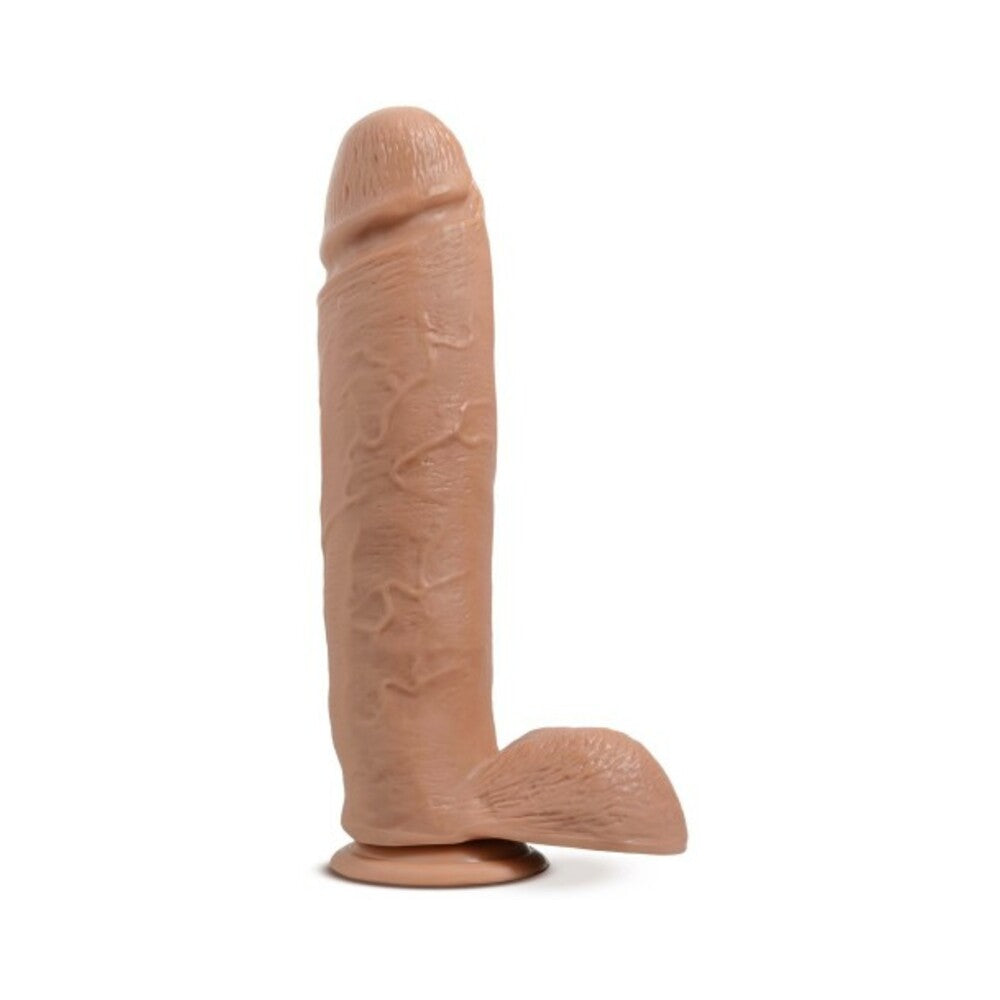 Blush Au Naturel Huge 10 in. Posable Dual Density Dildo with Balls & Suction Cup Tan