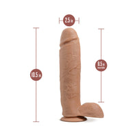 Blush Au Naturel Huge 10 in. Posable Dual Density Dildo with Balls & Suction Cup Tan