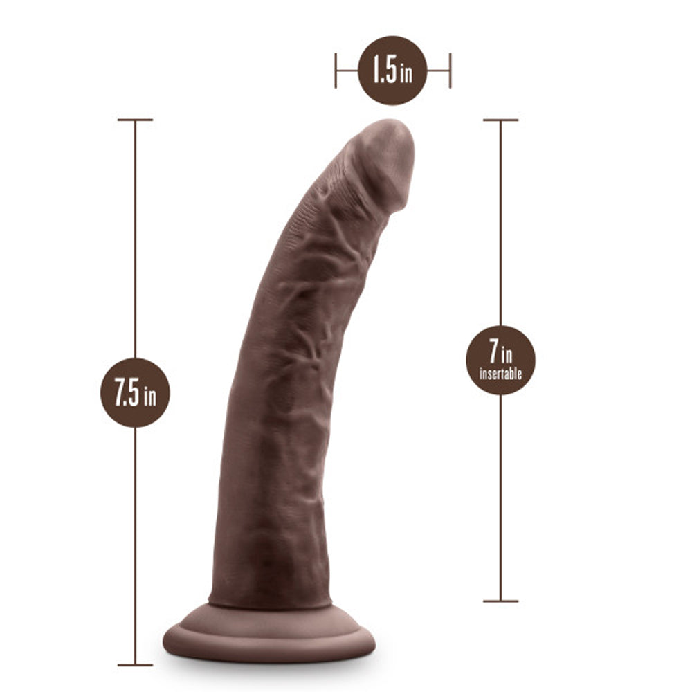 Blush Au Naturel Jack 7 in. Posable Dual Density Dildo with Suction Cup Brown