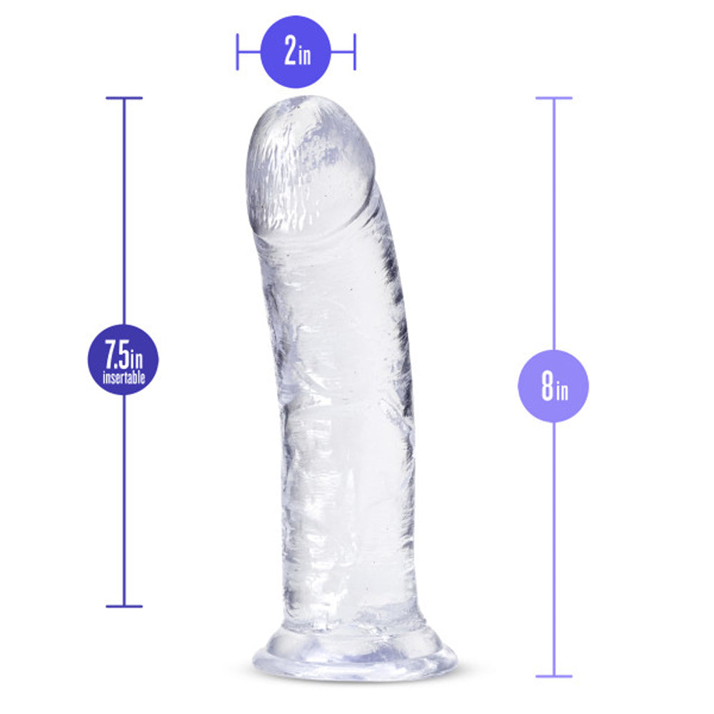 Blush B Yours Plus Roar n' Ride 8 in. Dildo with Suction Cup Clear