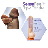 Blush Dr. Skin Plus Realistic 9 in. Triple Density Posable Dildo with Balls & Suction Cup Brown