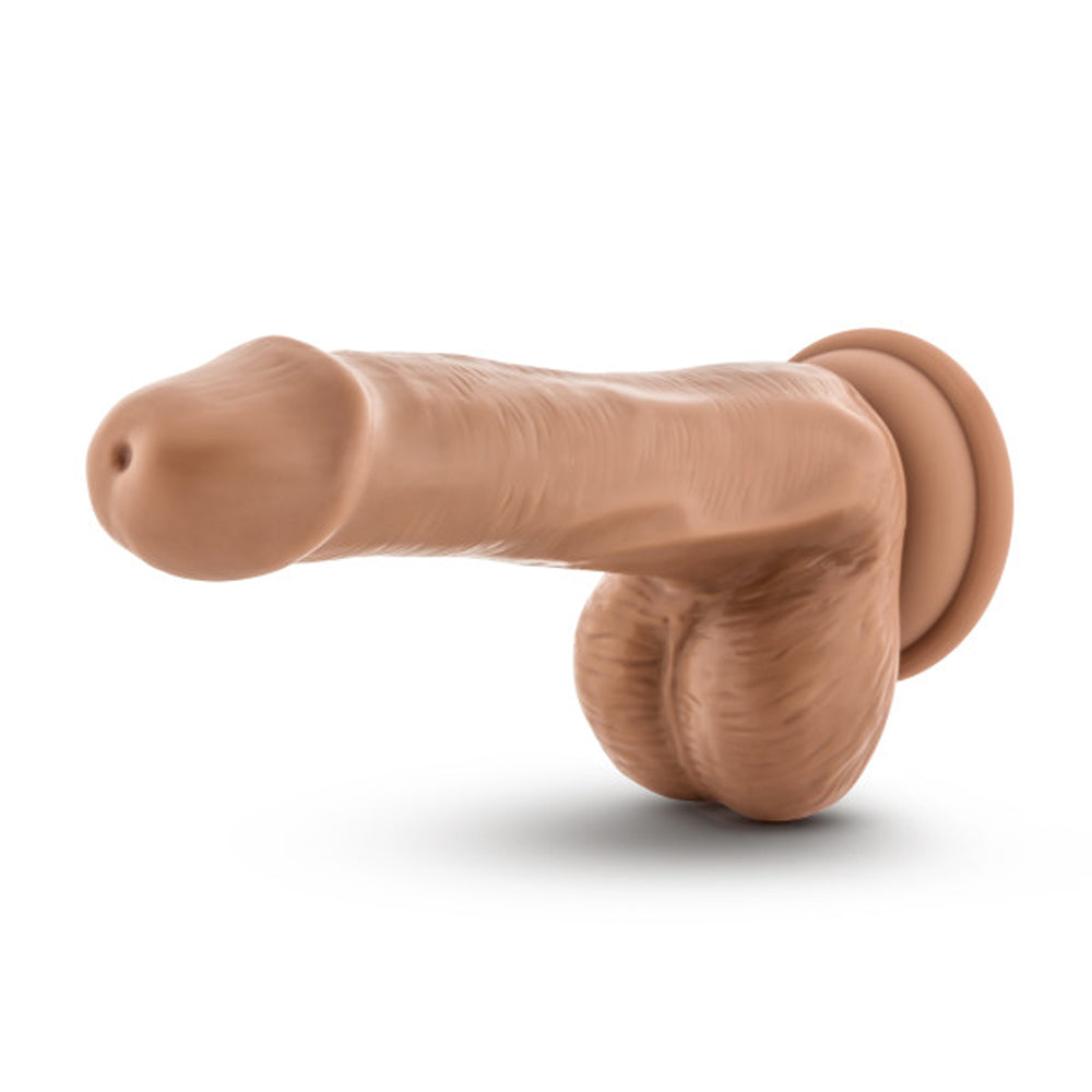 Blush Dr. Skin Plus Realistic 6 in. Triple Density Posable Dildo with Balls & Suction Cup Tan