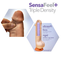 Blush Dr. Skin Plus Realistic 6 in. Triple Density Posable Dildo with Balls & Suction Cup Tan