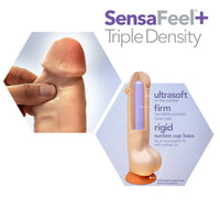 Blush Dr. Skin Plus Realistic 5 in. Triple Density Posable Dildo with Suction Cup Beige