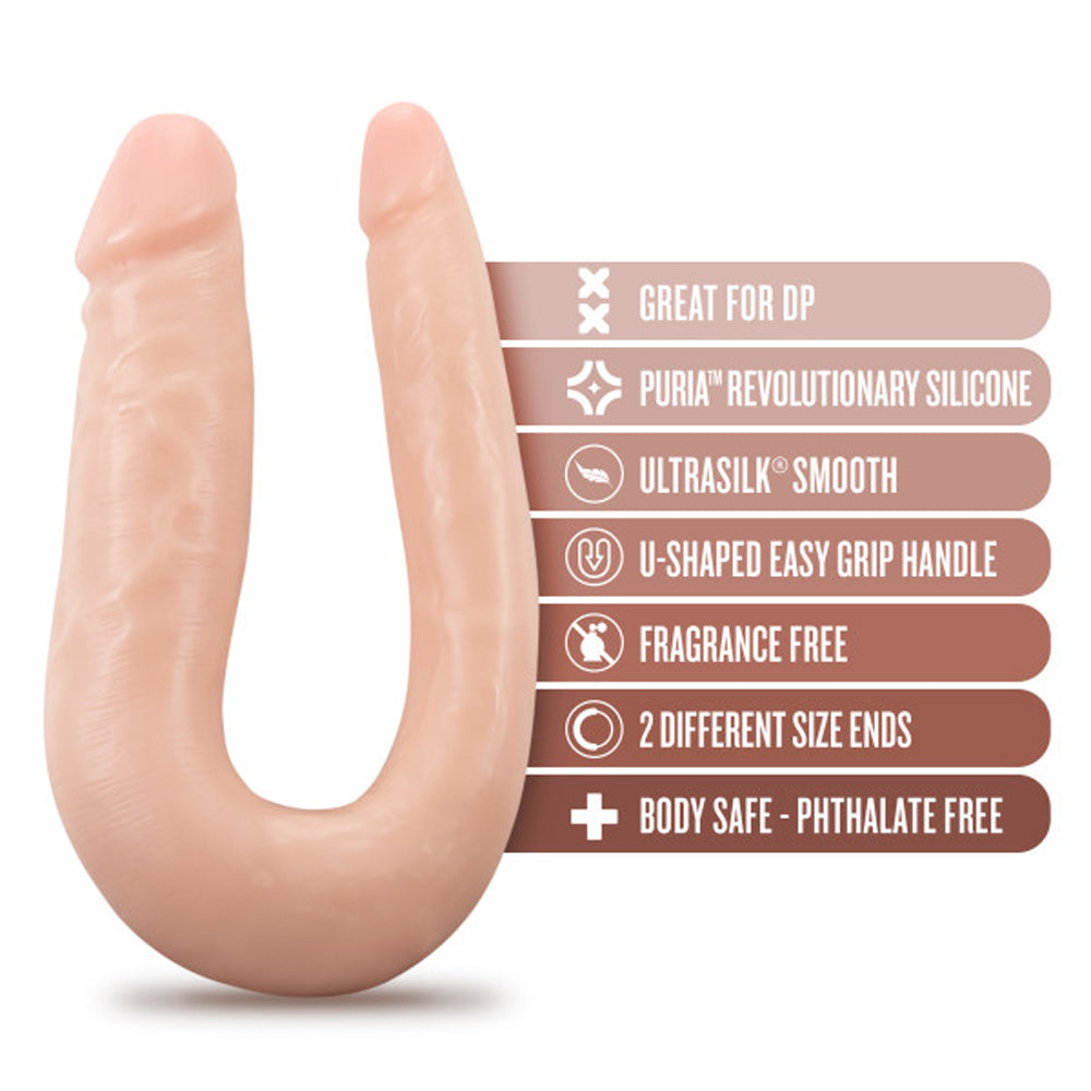 Blush Dr. Skin Silicone Dr. Double Realistic 12 in. Dual-Ended Dildo Beige