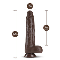 Blush Dr. Skin Silicone Dr. Murphy Rechargeable Remote-Controlled 8 in. Thrusting Dildo with Balls & Suction Cup Brown