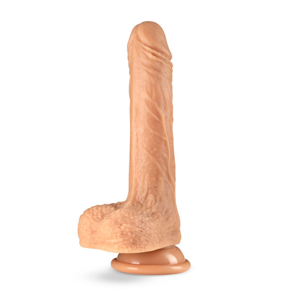 Blush Dr. Skin Silicone Dr. Grey Rechargeable Remote-Controlled 7 in. Thumping Dildo with Balls & Suction Cup Beige