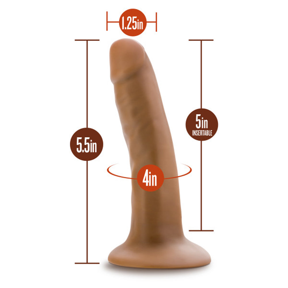 Blush Dr. Skin Silicone Dr. Lucas Realistic 5 in. Posable Dildo with Suction Cup Tan