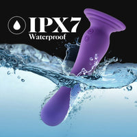 Blush Impressions Ibiza Rechargeable Silicone 7.75 in. Vibrating Dildo with Suction Cup Plum