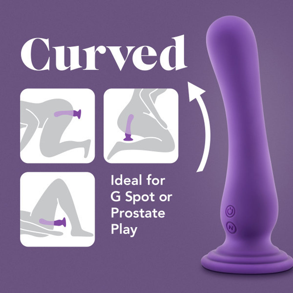 Blush Impressions Ibiza Rechargeable Silicone 7.75 in. Vibrating Dildo with Suction Cup Plum