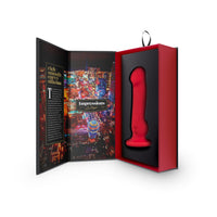 Blush Impressions Las Vegas Rechargeable Silicone 8.25 in. Vibrating Dildo with Suction Cup Crimson