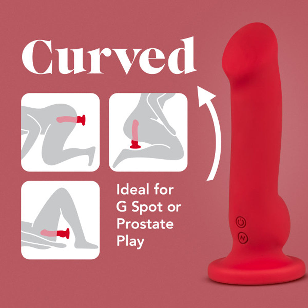 Blush Impressions Las Vegas Rechargeable Silicone 8.25 in. Vibrating Dildo with Suction Cup Crimson