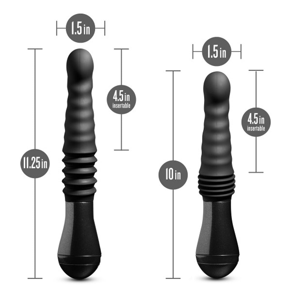 Blush Temptasia Lazarus Rechargeable 10 in. Silicone Thrusting Dildo Black