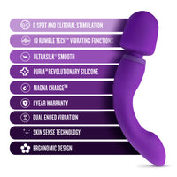 Blush Wellness Dual Sense Rechargeable Silicone Dual Ended G-Spot & Wand Vibrator Purple