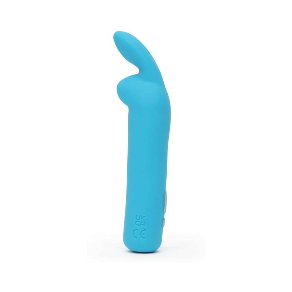 Happy Rabbit Rechargeable Silicone Bullet Vibrator With Ears Blue