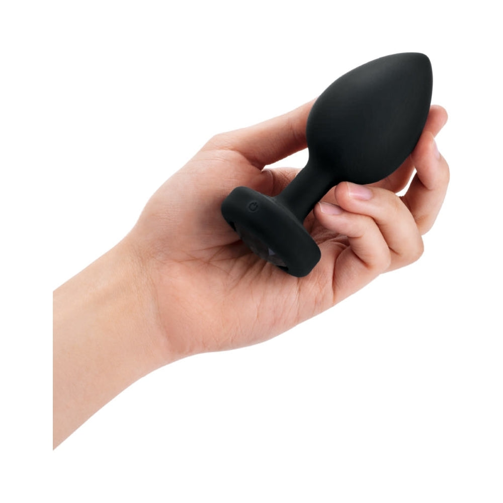 b-Vibe Vibrating Jewel Rechargeable Remote-Controlled Anal Plug with Gem Base Black Diamond XXL