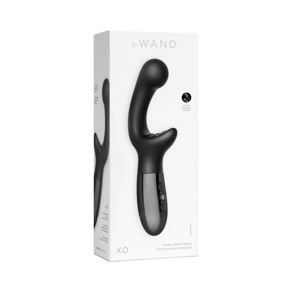 Le Wand XO Rechargeable Double-Motor Wave Silicone Dual Stimulation Vibrator Black