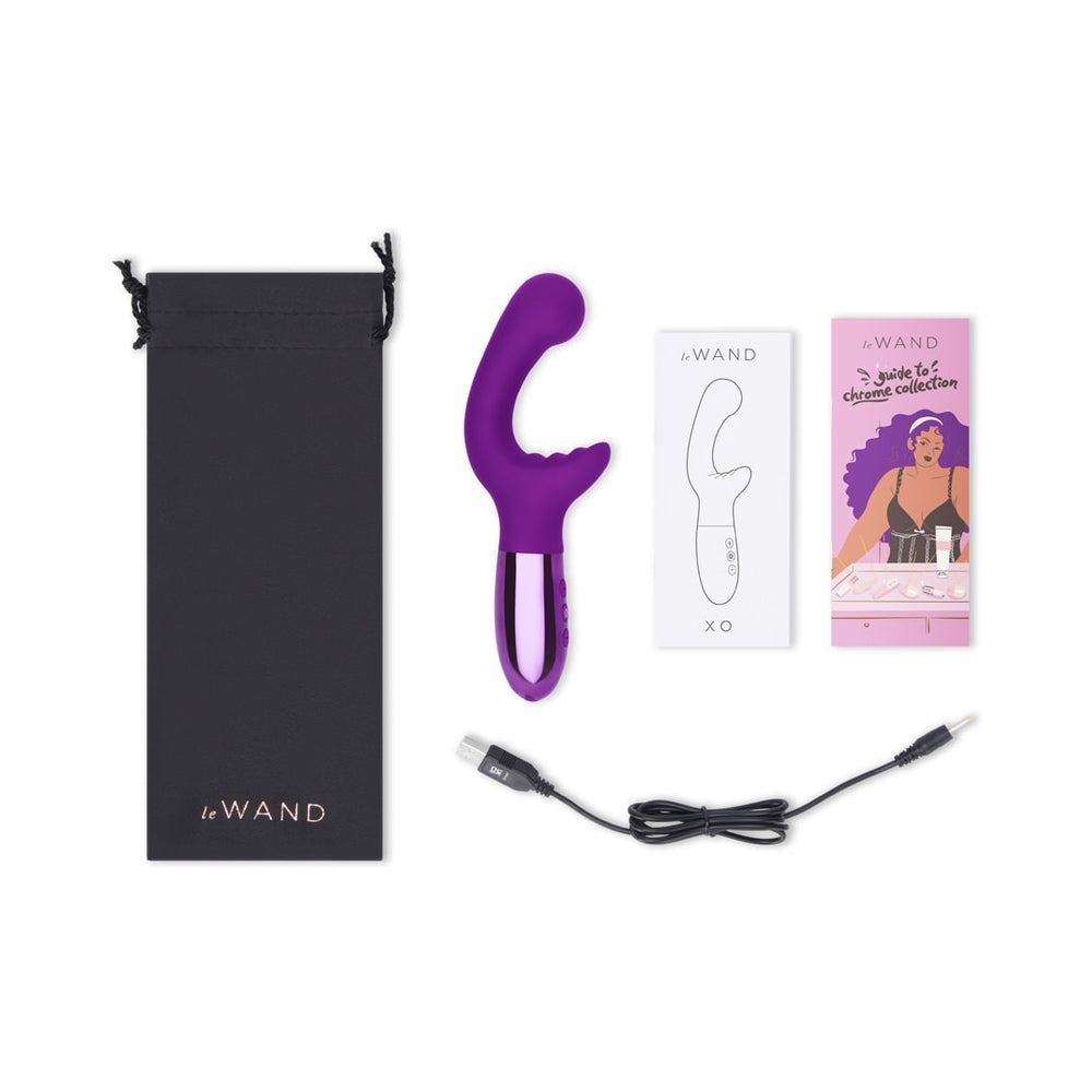 Le Wand XO Rechargeable Double-Motor Wave Silicone Dual Stimulation Vibrator Dark Cherry